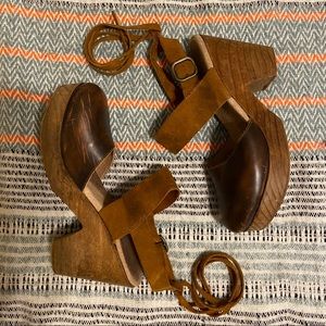 Free People Leather and Suede Clogs